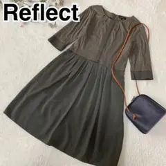 Reflect /七分袖フレアワンピース /11号 /カーキ色のサムネイル
