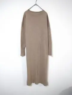 スローブイエナ　ロングワンピース　レディースL相当　カシミヤ入　ベージュ色　綿