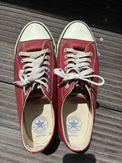 90sUSA製Converse ALL STAR レザー 赤 US9 27cm