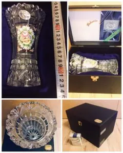 ●チェコ高級メーカー●ボヘミア クリスタル●ブルーラスター●ハイエナメル●未使用