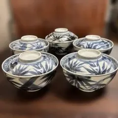 染付竹紋蓋つき茶碗古伊万里 染付竹紋蓋つき茶碗古伊万里5客 - メルカリ