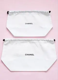 CHANEL 巾着袋　シャネル ポーチ　ノベルティ　大 小 セット