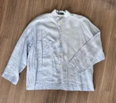 未使用タグ付き✨45R 25SS 天竺の四角ヘンリーネックTシャツ 草木染め