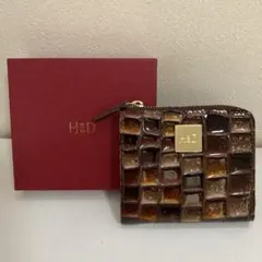 L字ファスナーコンパクト財布　エナメルレザー