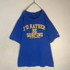 【Tシャツ】半袖　champion　プリント　ダメージ　レトロ　使用感　古着