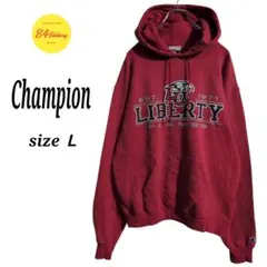チャンピオン　フーディー　スウェットシャツ　パーカー　フェード　赤　メンズ Ｌ