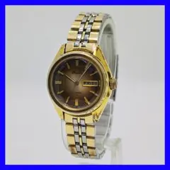 570 送料無料 Seiko 自動巻き時計 ゴールド シルバー レディース