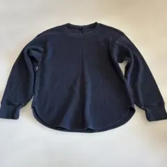 【レディースS】ユニクロ ワッフルTシャツ 長袖 ブラック