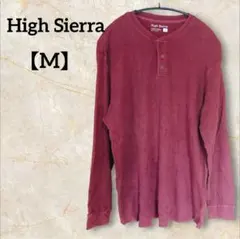 High Sierra【M】ダークレッド ボルドー 長袖Tシャツ ワッフル