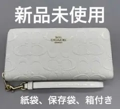 ヨ*シ様 COACH 長財布 ホワイト パンチング シグネチャー - メルカリ