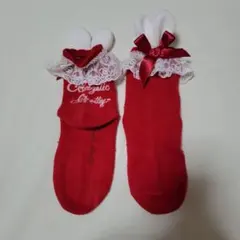 リリカルバニーレースクルー丈ソックス アカ