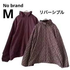 リバーシブル 小花柄ジャンパー ブルゾン ワインレッド 2WAY ボルドー M