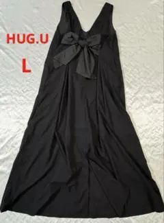 美品　HUG.U ロング　ジャンバースカート　黒　Lサイズのサムネイル