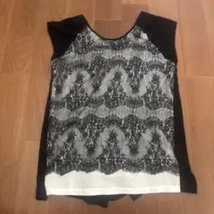 Sov. ソブ レース切替 バックリボン 半袖Tシャツのサムネイル