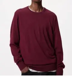 【未使用】ユニクロ エクストラファインメリノクルーネックセーター　XXL　ワイン