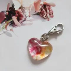 ハート型レジンキーホルダー