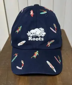 Roots ビーバーロゴ　キャップ ネイビー　90sヴィンテージ 希少　カナダ