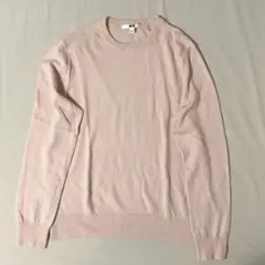 ユニクロ　メリノクルーネックセーター ピンク L