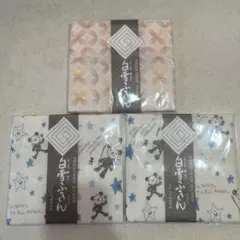 白雪ふきん 高級蚊帳生地使用七宝柄とクマオデザインの3枚セット