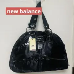 ニューバランス ブラック　ナイロン ボストンバッグ　 一部エナメル素材