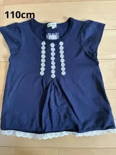 3can4onネイビー 花柄刺繍 Tシャツのサムネイル