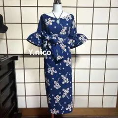❇︎ 浴衣リメイク 8-38❇︎ 浴衣反物から ワンピース〈身幅約55cm 