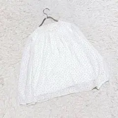 【グラシア】ドット柄シフォンブラウス (M) 透け感 シアー セレモニー