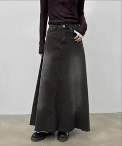 ウォッシングカットデニムロングスカート