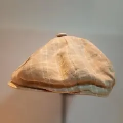 CA4LA カシラ ウィーブトシ ベージュ系チェック柄キャスケット ハット 帽子