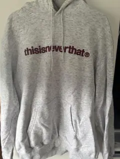 thisisneverthat グレー ロゴ フーディー パーカー