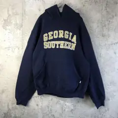 Z246古着　トレーナー　スウェット　パーカー　紺　90s Y2K