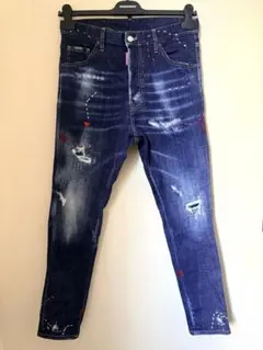 DSQUARED2》デニムパンツ ペイント ハート刺繍ステッチ加工 44 - メルカリ