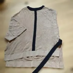CULLNI クルニ アシンメトリーニット Tシャツ ベージュ タイロッケンのサムネイル
