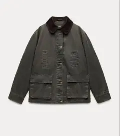 未使用 ZARA コーデュロイ襟ジャケット Lサイズ Barbour風