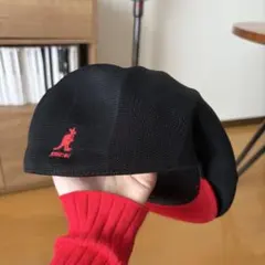 美品 KANGOL カンゴール ハンチングキャップ ベレー帽 黒×赤