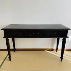 ★木製 猫脚 ビンテージ コンソールテーブル デスク 机 ブラック ☆木製 猫脚 ビンテージ コンソールテーブル デスク 机 ブラック