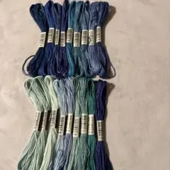 刺繍糸　１８本セット　ブルー カラー　ミサンガ　刺し子　ステッチ