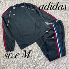 美品✩.*˚adidas ハーフジップ セットアップ M 黒