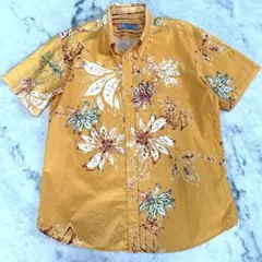 MAJUN マジュン　アロハシャツ LLサイズ オレンジ　花柄 日本製のサムネイル
