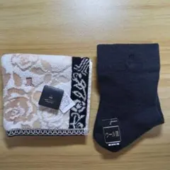 LANVINタオルハンカチ&ソックス2点セット