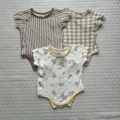 Konny コニー　コットンメッシュボディスーツ　12M 3枚セット