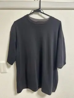 ユニクロ　エアリズムコットンオーバーサイズTシャツ 5分袖　XL ブラック