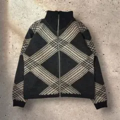 00's vintage ドライバーズニット ジップアップ カジュアル y2k