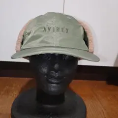 [タグ付]AVIREX フライトキャップ 耳あて付き オリーブグリーン