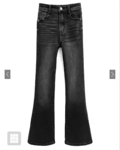 GRL ハイウエストフレアデニムパンツ ブラックcu498のサムネイル