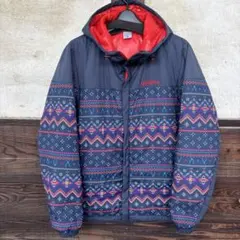 00s adidas ナイロンジャケット フード付き 総柄