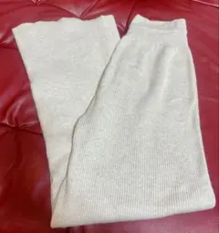 UNIQLO ウォッシャブルニットリブパンツ ホワイト S