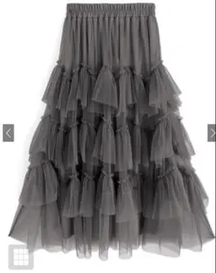 チュールフリルティアードロングスカート[tu995] GRL