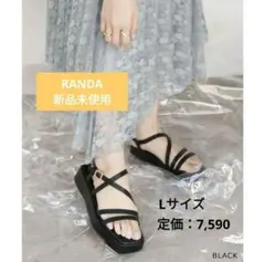 新品・未使用　ランダ　RANDA　アシメストラップスクエアトゥサンダル