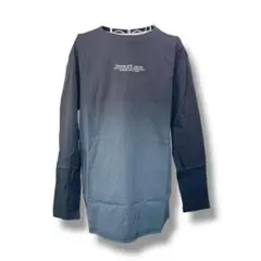 ロング Tシャツ 長袖 グラデーション おしゃれ ゆったり ブラック